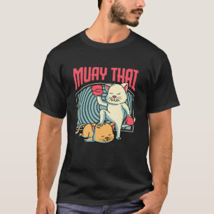 Muay Thai Katze Kätzchen Thai Boxer Kickboxen Katz T-Shirt