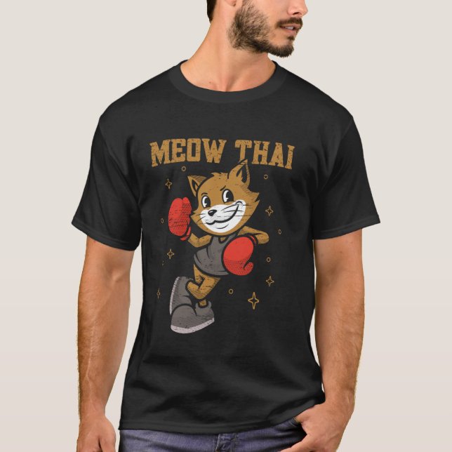 Muay-Thai-Katze T-Shirt (Vorderseite)