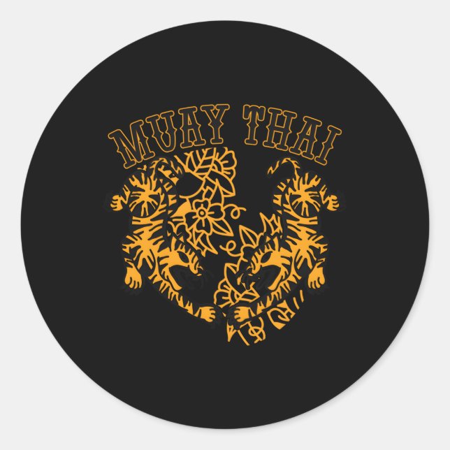 Muay Thai Kick Boxing Tiger Thailand Mia Mixed Mar Runder Aufkleber (Vorderseite)