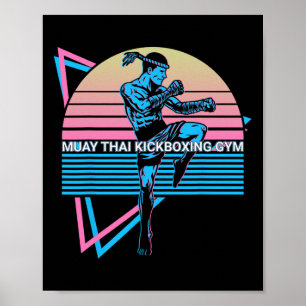 Muay-Thai-Kickboxen Retro Muay-Thai-Kickboxen Gy Poster