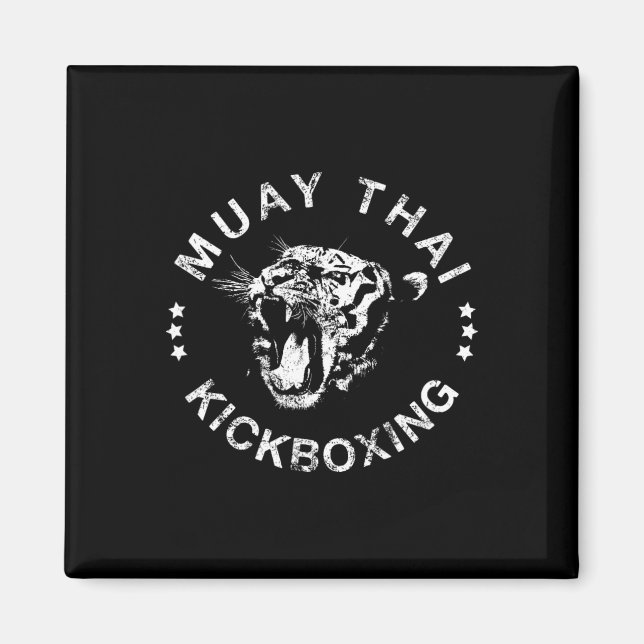 Muay Thai Kickboxen Tiger T-Shirt  Magnet (Vorne)