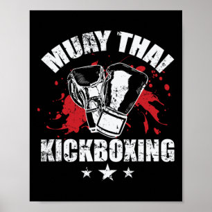 Muay Thai Kickboxen traditionelle Techniken Poster