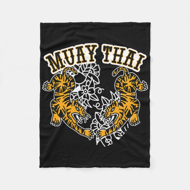 Muay Thai Kickboxing Boxing Mma Fighter - Tigers - Fleecedecke (Vorderseite)