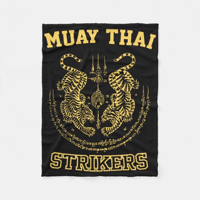 Muay Thai Kickboxing Fighter Mma Tiger Sak Yant  Fleecedecke (Vorderseite)