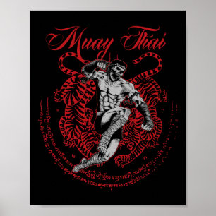 Muay Thai Kickboxing Martial Art Fighter Thai Boxi Poster