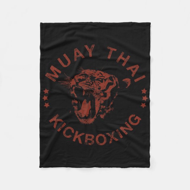 Muay Thai Kickboxing Martial Arts Training Tiger T Fleecedecke (Vorderseite)