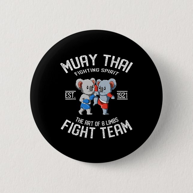 Muay Thai Koala Fight Team - Nak Muay, Kickboxing  Button (Vorderseite)