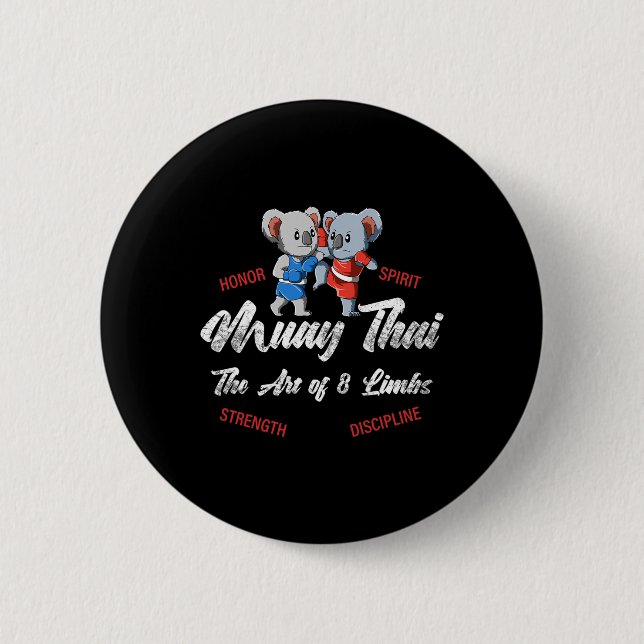 Muay Thai Koala Thai Boxen und Kickboxen  Button (Vorderseite)