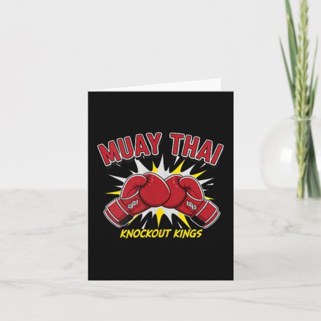 Muay-Thai-König mit rotem Boxhandschuh Karte (Vorderseite)