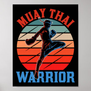 Muay-Thai-Krieger Kampfsport Hobby Boxen Kämpfer Poster