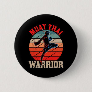 Muay-Thai-Krieger Kampfsport Hobby Boxer Button