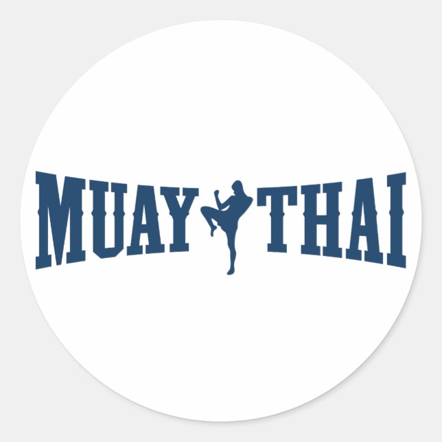 Muay Thai Logo Runder Aufkleber (Vorderseite)