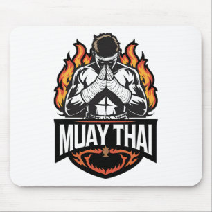 Muay Thai Logo - Thai Boxing Fighter Mousepad