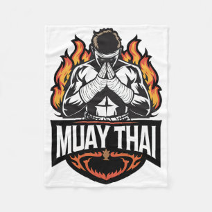 Muay Thai Logo - Thai-Boxkämpfer Fleecedecke