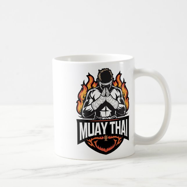 Muay Thai Logo - Thai Boxkämpfer  Kaffeetasse (Rechts)