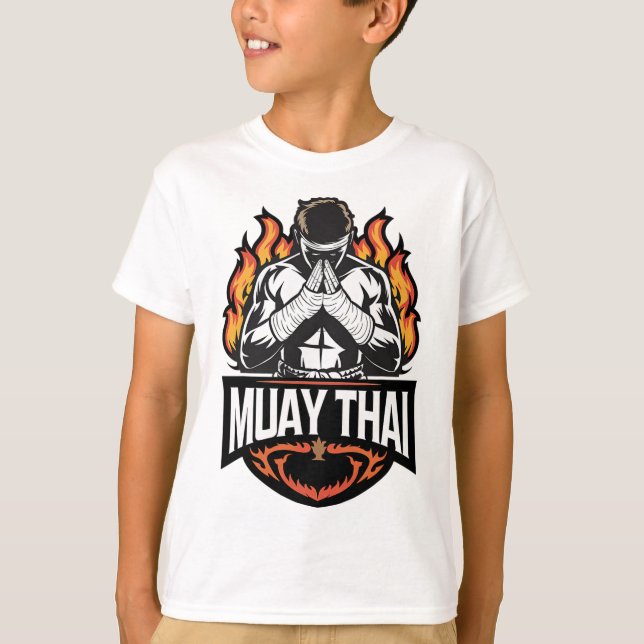 Muay Thai Logo - Thai Boxkämpfer  T-Shirt (Vorderseite)