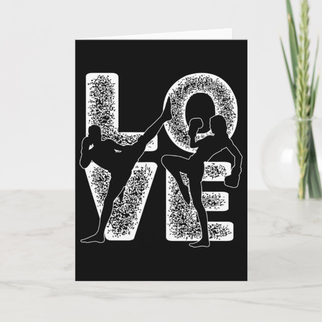 Muay Thai Love Word Theme Graphic Design Kickboxin Karte (Vorderseite)