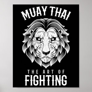Muay Thai Löwe Thai-Boxen und MMA Poster