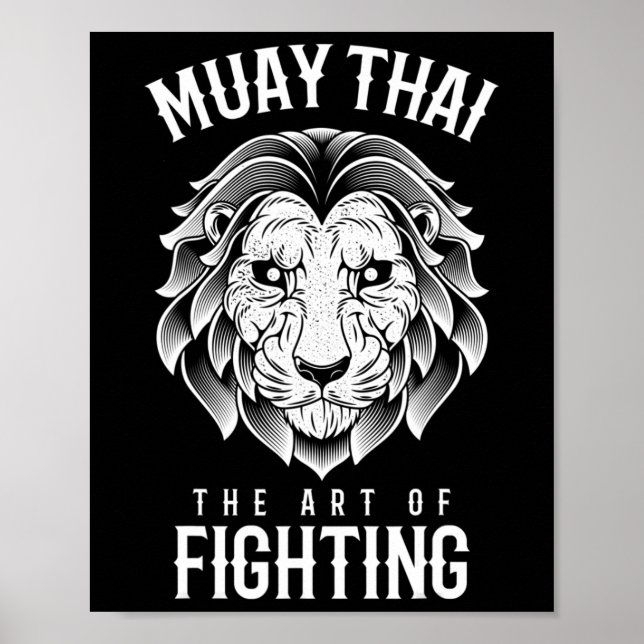 Muay Thai Löwe Thai-Boxen und MMA  Poster (Vorne)