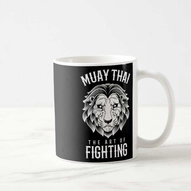 Muay Thai Löwe Thai Boxing und MMA  Kaffeetasse (Rechts)