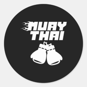 Muay Thai Martial Arts Fighter Hob Runder Aufkleber