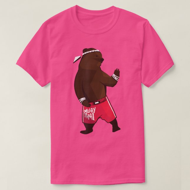Muay Thai Martial Arts Gifts Bären kämpfen 1504 T-Shirt (Design vorne)