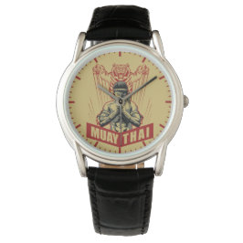 Muay Thai Martial Arts schlafend Tiger Men's Armbanduhr
