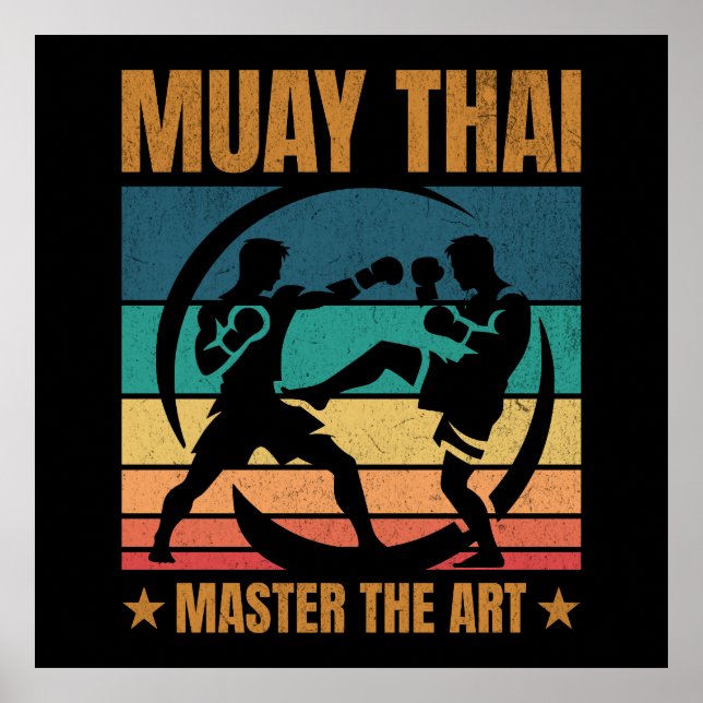 Muay Thai Master The Art Boxer Boxing Practitioner Poster (Vorne)