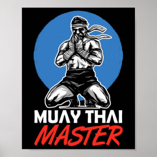 Muay-Thai-Meister Hobby Kampfsport Boxen Kämpfer Poster