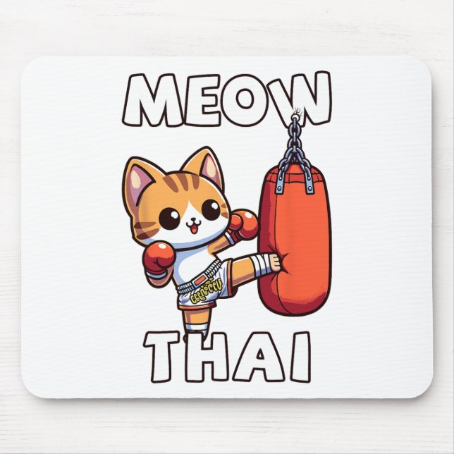 Muay Thai Meow Thai  Mousepad (Vorne)