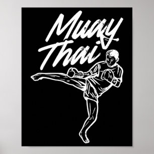 Muay-Thai-Militärsportkämpfer kämpft Martial Arts Poster