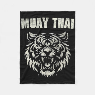 Muay Thai Mma Kampf Tattoo Tiger Brüllen Kickboxen Fleecedecke