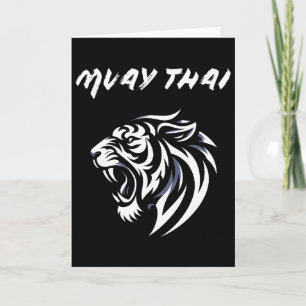 Muay Thai Mma Kampf Tattoo Tiger Brüllen Kickboxen Karte