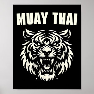 Muay Thai Mma Kampf Tattoo Tiger Brüllen Kickboxen Poster