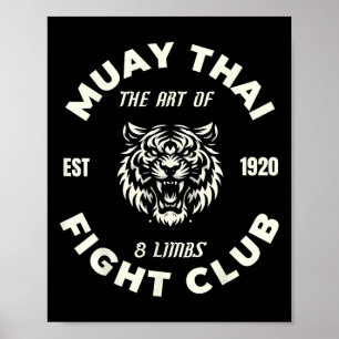 Muay Thai Mma Kampf Tattoo Tiger Kunst der 8 Glied Poster