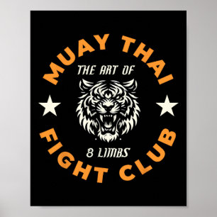Muay Thai Mma Kampf Tattoo Tiger Kunst der 8 Glied Poster