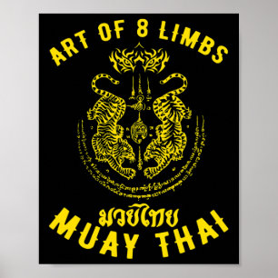 Muay Thai Mma Tiger Achtbein Kickboxen Poster