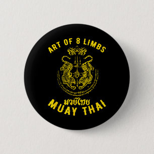 Muay Thai MMA Tiger Kunst der 8 Gliedmaßen Kickbox Button