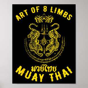 Muay Thai Mma Tiger Kunst der 8 Gliedmaßen Kickbox Poster