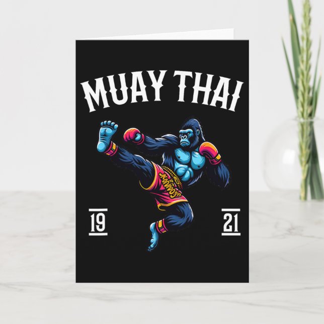Muay Thai Monkey - Kickboxen und Muay Thai Boxen Karte (Vorderseite)