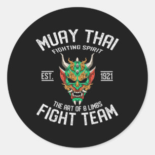 Muay Thai Oni Fight Team - Kickboxen Runder Aufkleber
