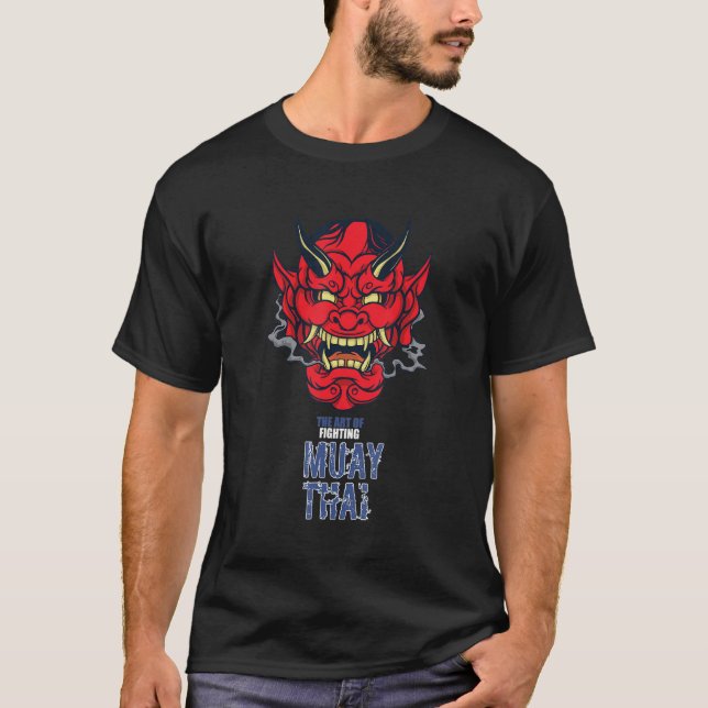 Muay Thai Oni Hannya  Thailand Thai Boxing MMA T-Shirt (Vorderseite)