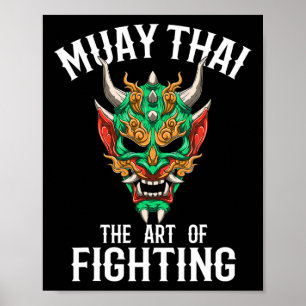 Muay Thai Oni Maske - Thai-Boxen und Kickboxen Gi Poster