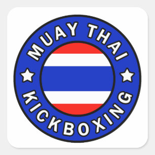 Muay Thai Quadratischer Aufkleber