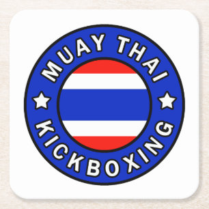 Muay Thai Rechteckiger Pappuntersetzer