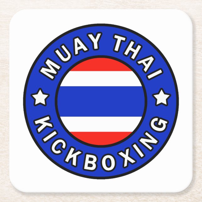 Muay Thai Rechteckiger Pappuntersetzer (Vorderseite)