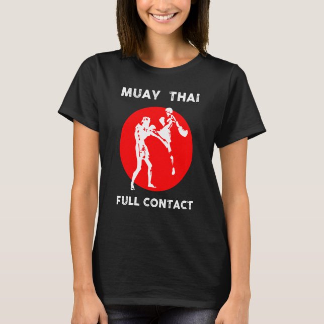 Muay Thai  Retro Kickboxing Boxing T-Shirt (Vorderseite)