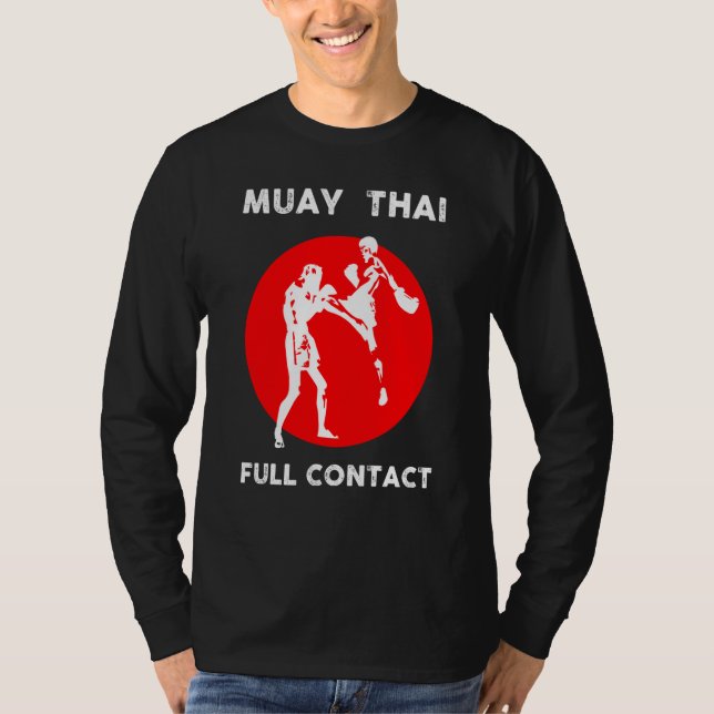 Muay Thai  Retro Kickboxing Boxing T-Shirt (Vorderseite)