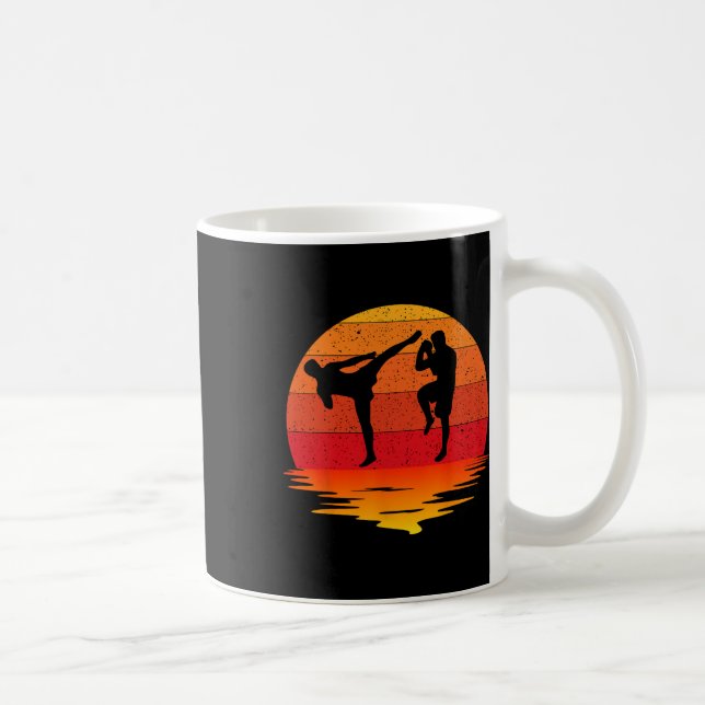 Muay Thai Retro Vintage Kampfkunst Boxen Kaffeetasse (Rechts)