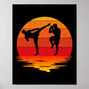 Muay Thai Retro Vintage Kampfkunst Boxen Poster